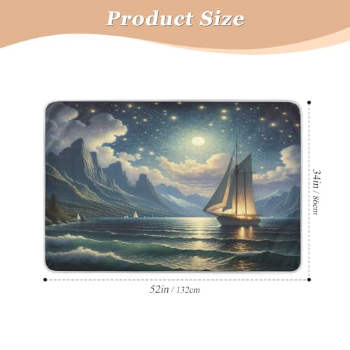 Protège-matelas imperméable Sailing Night lavable pour lit d'enfant bleu - 3