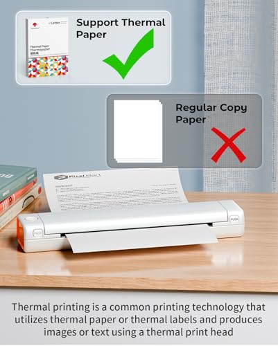Image of Phomemo Portable Printers Wireless for Travel, M08F Thermal Bluetooth Printer Support for 8.5x11 US Letter, Small Inkless Printer Compatible with iOS, Android, Laptop for Car, Office, Home.