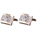 Zadaro Crystal Rhinestone mens dress shirts Cufflinks Elegant Style for Wedding Business Party 1Pair (Gold)