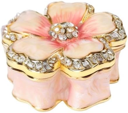 Sakura Trinket Boxes Hinged Hand-Painted Enameled Flower Figurine Ornaments Craft Gift for Home Decor - Image 8