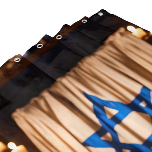 Rideau de douche imprimé drapeau israélien en textile lavable 183x183cm - 6