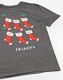 FRIENDS Christmas T-Shirt for Women | Ladies F.R.I.E.N.D.S TV Show Festive Stockings Grey Top | Short Sleeve Central Perk Xmas Outfit - Image 2