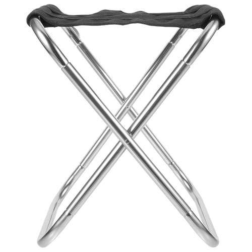 Garneck Lightweight Retractable Folding Stool Made of Aluminum Alloy and Oxford Cloth Sturdy Camping Stool for Adults Suitable for Outdoor Activities
