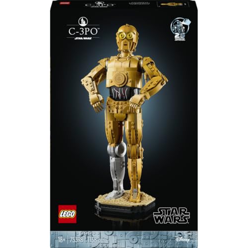 LEGO Star Wars C-3PO - 75398 | Bausatz für Erwachsene, Modell mit Ständer, Infotafel und Minifigur zum Bauen, Spielen und Ausstellen, Geschenk, 1138 Teile