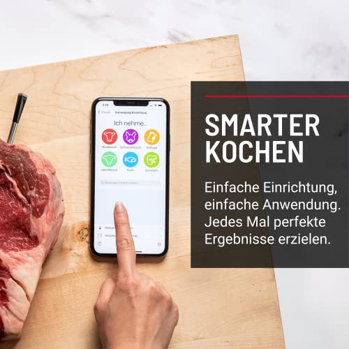 Foto von MEATER+ | Neu: Das kabellose, smarte Fleischthermometer mit 50m Reichweite | Für Ofen, Grill, Pfanne und Rotisserie | Perfekter Fleischgenuss via App
