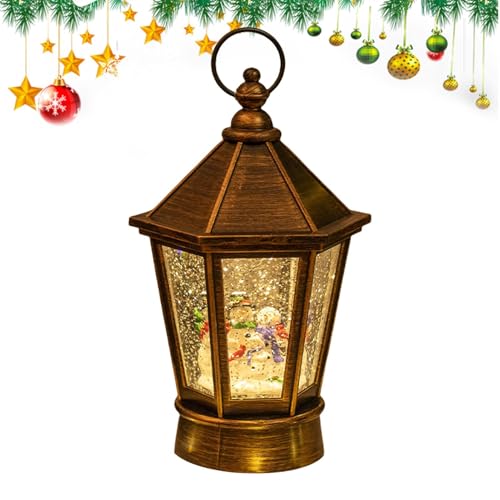 Linterna de bola de nieve portátil con música y luces de Navidad interiores 2