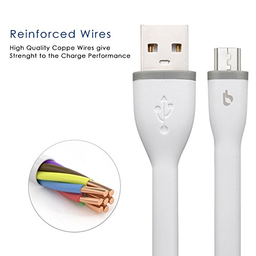 Bigblue 2 Pack 0.8Ft Silicon Micro Usb Cable, Flexible Mini Charging Lead Sync Data Cord For Android Samsung, Htc, Sony, Nexus, Lg, Huawei And More #TOP1