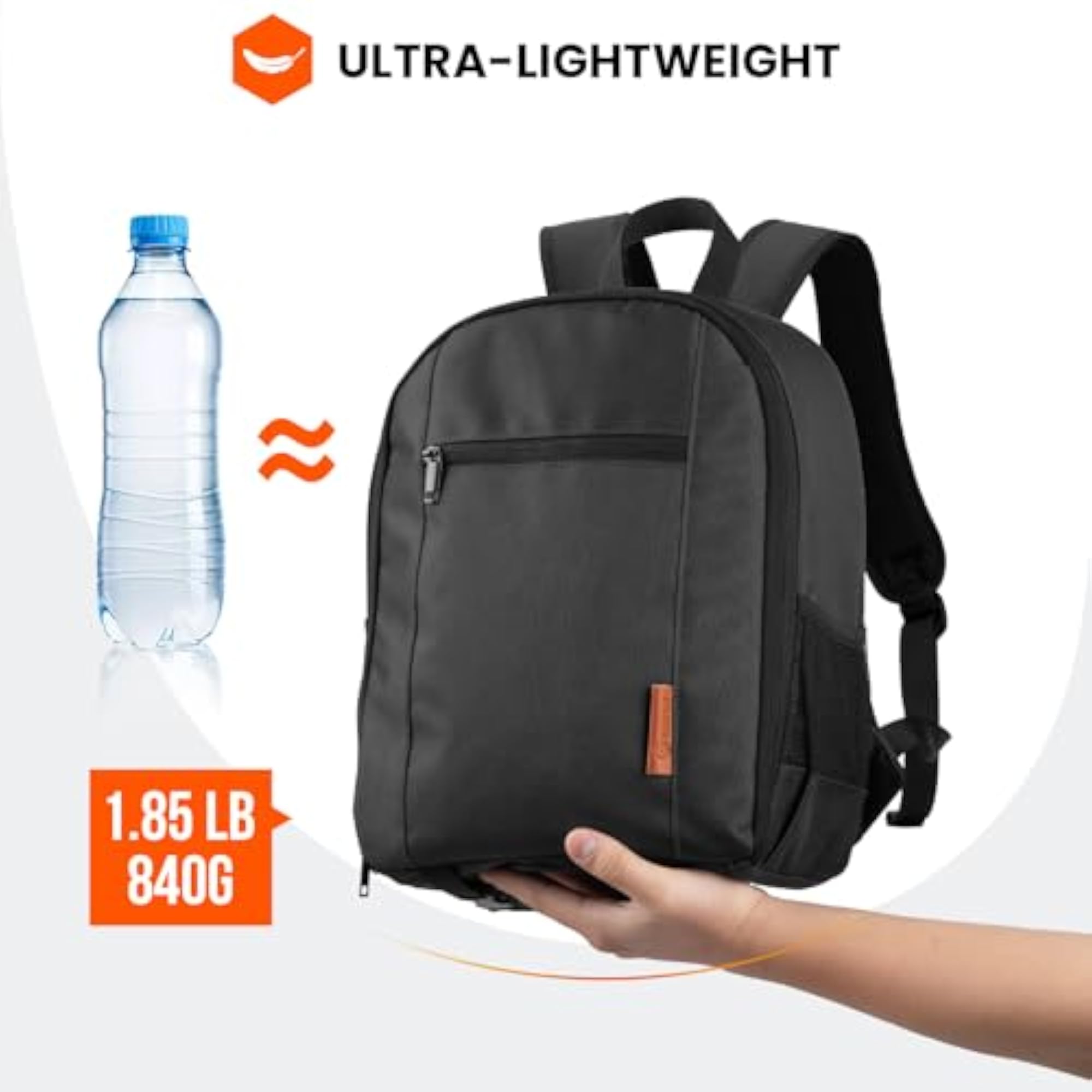 Compact Black Camera Backpack for Photographers, 12L