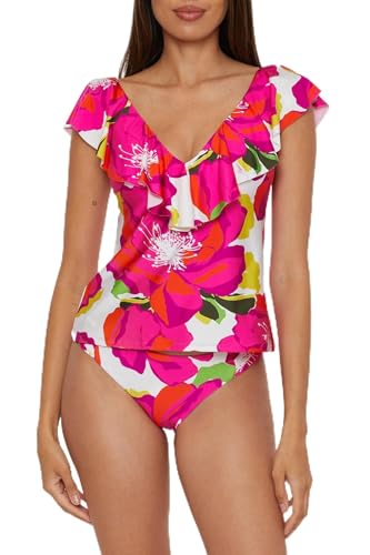 Trina Turk Women's Bloom Tankini, V-Neck, Casual, Floral Print, Swimsuit Tops