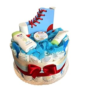 Luiertaart – luiertaart leerschoen voor jongens, meisjes of neutraal babygeschenk babyshower doop geboorte souvenir