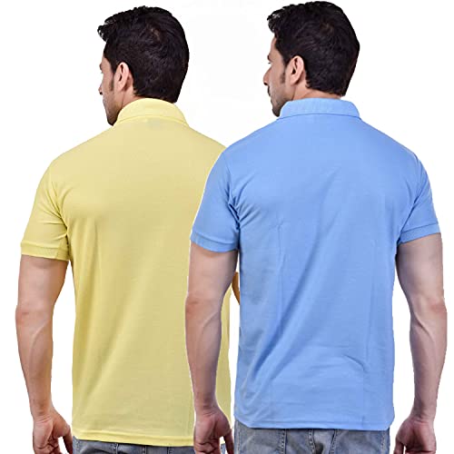 Image of SMAN Men's Polo T-Shirt Regular Fit Half Sleeve Multi Color Combo Pack of 2