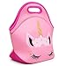 Moonmo Cute Unicorn Face Diamond Bling Waterproof Pink School Backpack Set Girls Book Bag (Large, Pink Set)