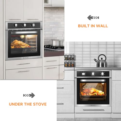 image for Wall Ovens 24 inch Electric, AMZCHEF 24 inch Wall Oven, 2200w Single W