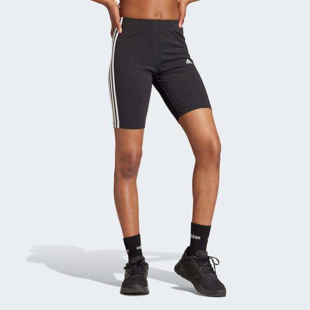 Adidas - Essentials 3-Stripes Bike Shorts, Collant a Compressione da Corsa Donna