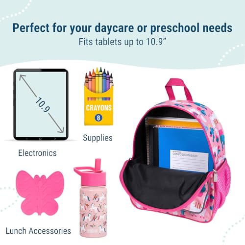 Image of Wildkin 12 Inch Toddler Backpack for Kids, Llamas and Cactus | Ages 3-7, insulated front pocket - coordinates with matching Wildkin nap mats and water bottles