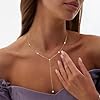 Fwlisesa Gold Necklace for Women, Dainty Gold Long Necklace 14k Gold Plated Long Drop Necklace Simple Gold Chain Statement Necklaces for Women Trendy Simple Long Body Chain Prom Jewelry Accessories #5