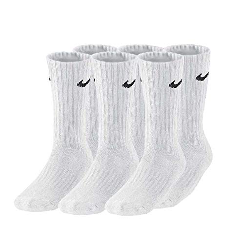 Nike 3Ppk Value Cotton Crew - Calcetines unisex, color blanco/ negro, talla M/ 38-42