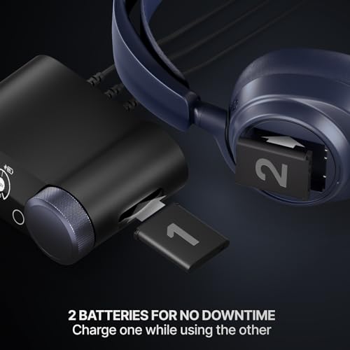 Image of SteelSeries Arctis Nova Pro Omni - Hi-Res Wireless Gaming Headset, 96kHz /24bit, ANC, ClearCast Pro Mic, AI Noise Rejection, Mobile App, Mix 2.4GHz + BT, OmniPlay PC+PlayStation+Xbox - Midnight Blue