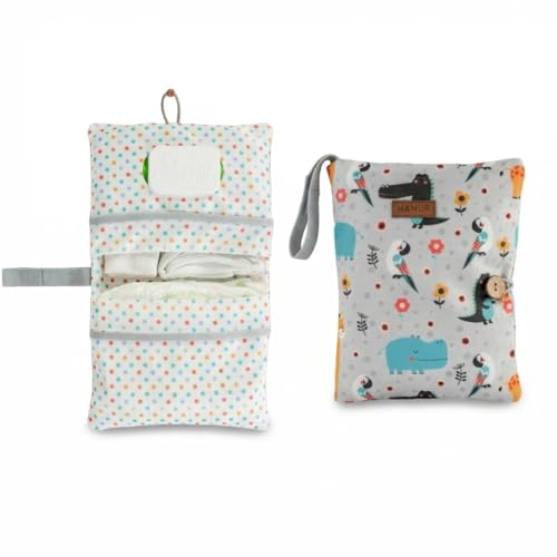 HAMUR Baby Diaper Bag Organizer – Compact & Foldable Stroller Pouch for Newborn Essentials | Travel-Friendly | Fits Boys & Girls (Animal) by HAMUR HOME - Used condition - US$13.51