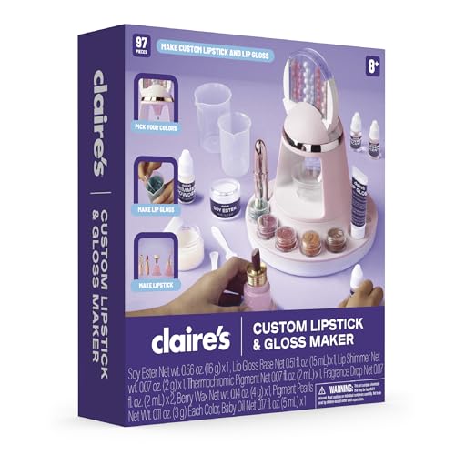 Claire's DIY Lipstick & Lip Gloss Making Kit, 97-Piece Real Makeup Arts & Crafts Set, Handmade Moisturizing Lip Glaze, Girl Toys & Cosmetic Products, Beauty & Science Gift, Ages 8+ by Claire's - Image 5