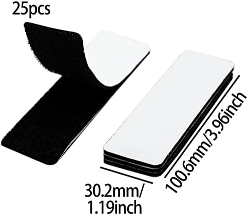 25 Pack Industrial Strength Sticky Pads Heavy Duty, No More Nails Picture Hanging Strips,Extra Strong Double Sided Sticky Pads for Walls,Floor, Plastics, Glasses, Metals (3x10cm, Black)