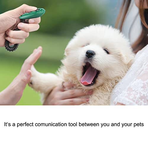 Image of Diyife Dog Clicker, [2 PCS,Green&Pink] Pet Training Clicker with Wrist Strap for Dog Cat Horse