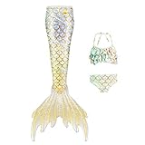 liorougpatt Mermaid Tails for Swimming for Girls Kids Mermaid Swimsuit（no Monofin）