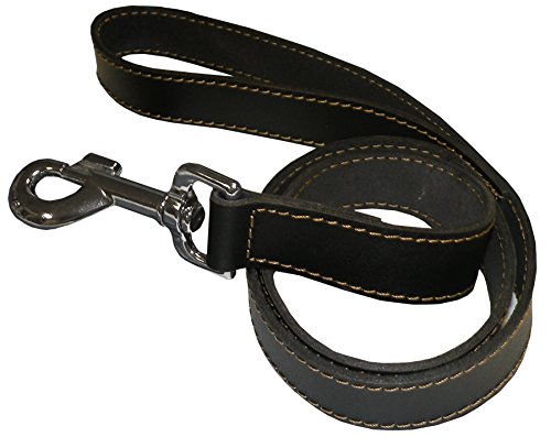 Yago Correa Larga Piel para Perro Negro 1,20 m