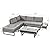 YITAHOME 4 Pieces Patio Furniture Set, Outdoor Rattan Conversation Sectional L-Shaped for Patio Backyard Poolside Porch, Wicker Conversation Set with Coffee Table & Cushions, Detachable Lounger - Grey