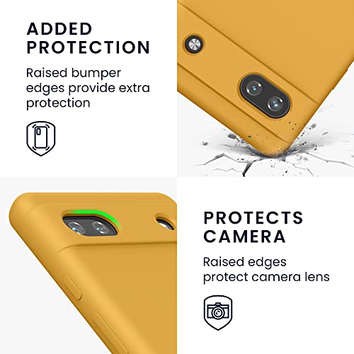 kwmobile Case Compatible with Google Pixel 6a Case - TPU Silicone Phone Cover with Soft Finish - Mango - Image 3