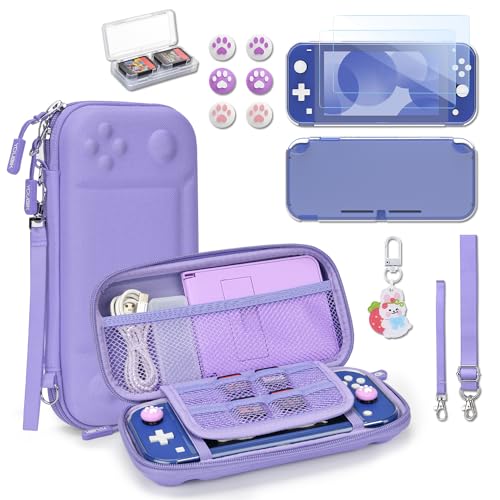 Younik Switch Lite Case, 14-in-1 Accessories with Switch Lite Bag, Clear Protective Case, Playing Card Case, 2 Screen Protectors, 6 Thumb Grips, Pendant, Purple Carry Case for Switch Lite (B0CF5R64M3) Amazon Price History, Amazon Price Tracker