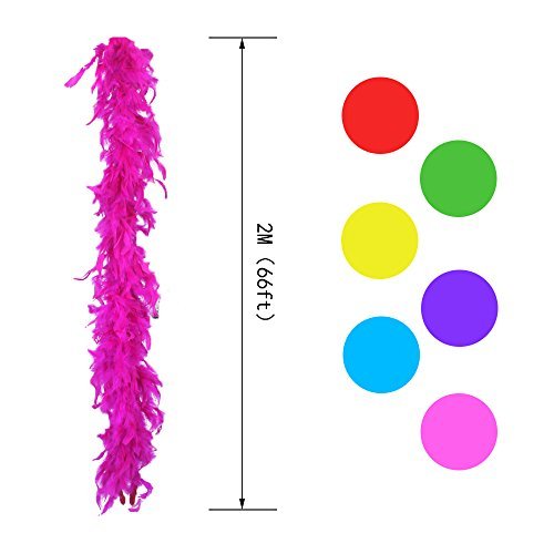 Coceca COCECA20180508 6Pcs 6.6Ft Colorful Feather Boas thumb #1