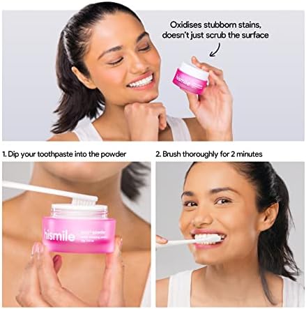 Hismile Pap+ Tooth Whitening Powder, Enamel Safe Whitening, Active Whitening Ingredients, Active Teeth Whitening, Tooth Powder, Tooth Powder for Sensitive Teeth, Tooth Polish