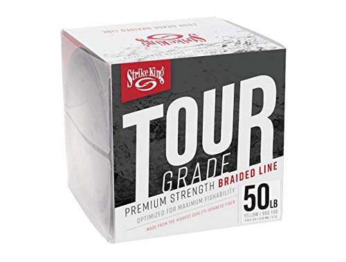 Strike King Tour Grade Braid Fishing Line, 600-Yards, 50-Pound, Yellow