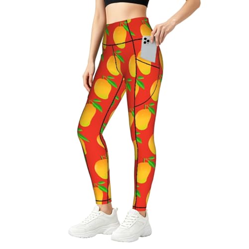 Leggings con estampado de mango con bolsillos prácticos que elevan tu comodidad en el gimnasio
