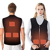 Schnell und lang anhaltend warm: Die elektrisch beheizte Körperwärmerweste mit der neuesten Kohlefaser und dem importierten hochwertigen TPU-Heizblech heizt sich beim Einschalten langsam in 3-5 Sekunden auf. Sie müssen lediglich eine Powerbank anschließen und Schalten Sie den Knopf ein, er kann Sie den ganzen Tag warm halten, wenn Ihr tragbares Ladegerät über genügend Strom verfügt.