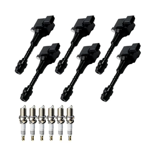 Bobina de encendido de 6 piezas, bujía de iridio de 6 piezas compatible con Frontier Pathfinder UF349