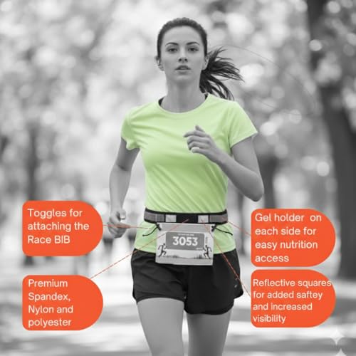 Image of Livfit Pacer Running Belt with Race Bib Holder for Marathon Training (Pack of 1, Assorted Color)