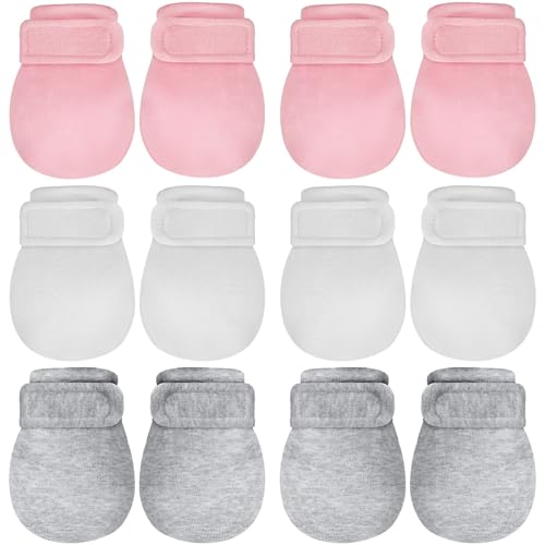 Image of Adjustable Baby Mittens No Scratch Newborn Cotton Breathable Gloves Warm Baby Mitts for Boys Kids