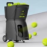MAHWER Tennis Ball Machine 100+ Ball Capacity, 4-6 Hour Battery with External Power, Intelligent Remote Control, Perfect for Beginners, Intermediate Players(Black)