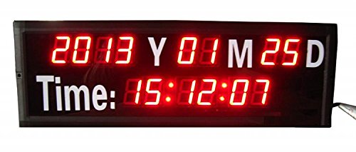 Horloge LED 50x16 cm à grands chiffres de 4,6 cm pour un affichage complet de la date et l'heure