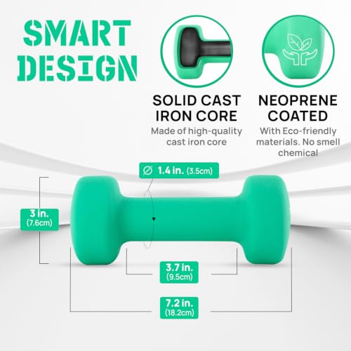Image of Yes4All Neoprene Dumbbells, Pairs and Sets with Rack for Home Workouts