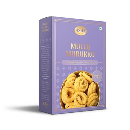 Asha Sweets 200g(Pack of 4) Mullu Murukku Snack, Healthy Namkeen Perfect for Traditional Tea Time, South Indian Snack, Namkeen Made With Fresh Ingredient, Combo pack