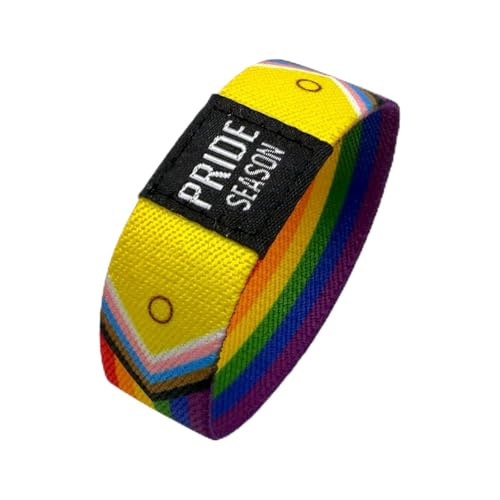 Gay Shop Berlin 2-in-1 Progress Pride Rainbow Armband LGBTQ Pride Handgelenk Armband Regenbogen Kunststoff 16cm und 19cm Unisex (16 cm)
