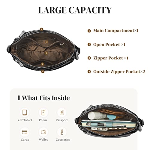 S-ZONE Small Genuine Leather Top Handle Handbags for Women Shoulder Bag Crossbody Purse4