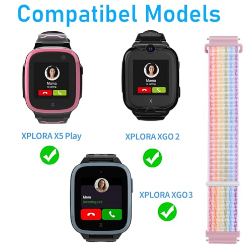 Snyeest 4pc Nylon Compatible with Xplora X5 Play/XGO 2/XGO 3/Kidzi Wristband - Image 2