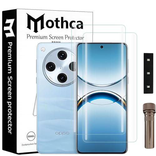 Image of Mothca Curved UV Tempered Glass Screen Protector for Oppo Find X8 Pro | Transparent | Pack of 2 | Borderless Full Screen Coverage with UV Installation Kit