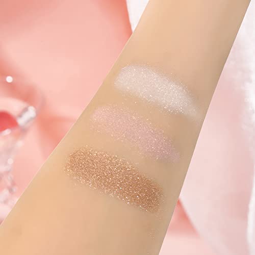 Polvo De Hadas Highlighter Powder Stick, Body Glitter Powder Stick, High Gloss Fairy Glitter, Sparkle Patting Powder, For Face Eyes Lips Hair Body, Christmas Gifts For Girls (#01 White Moonbeam) #TOP2