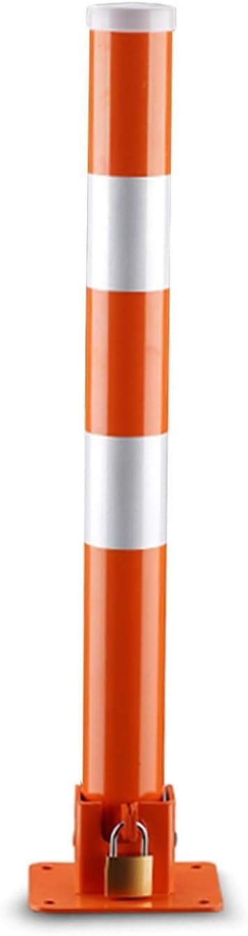 Foldable Steel Safety Bollard Post for Driveways, Traffic Barrier Parking Pole, Red Security Post, Removable Traffic Control Barrier (1pc)
