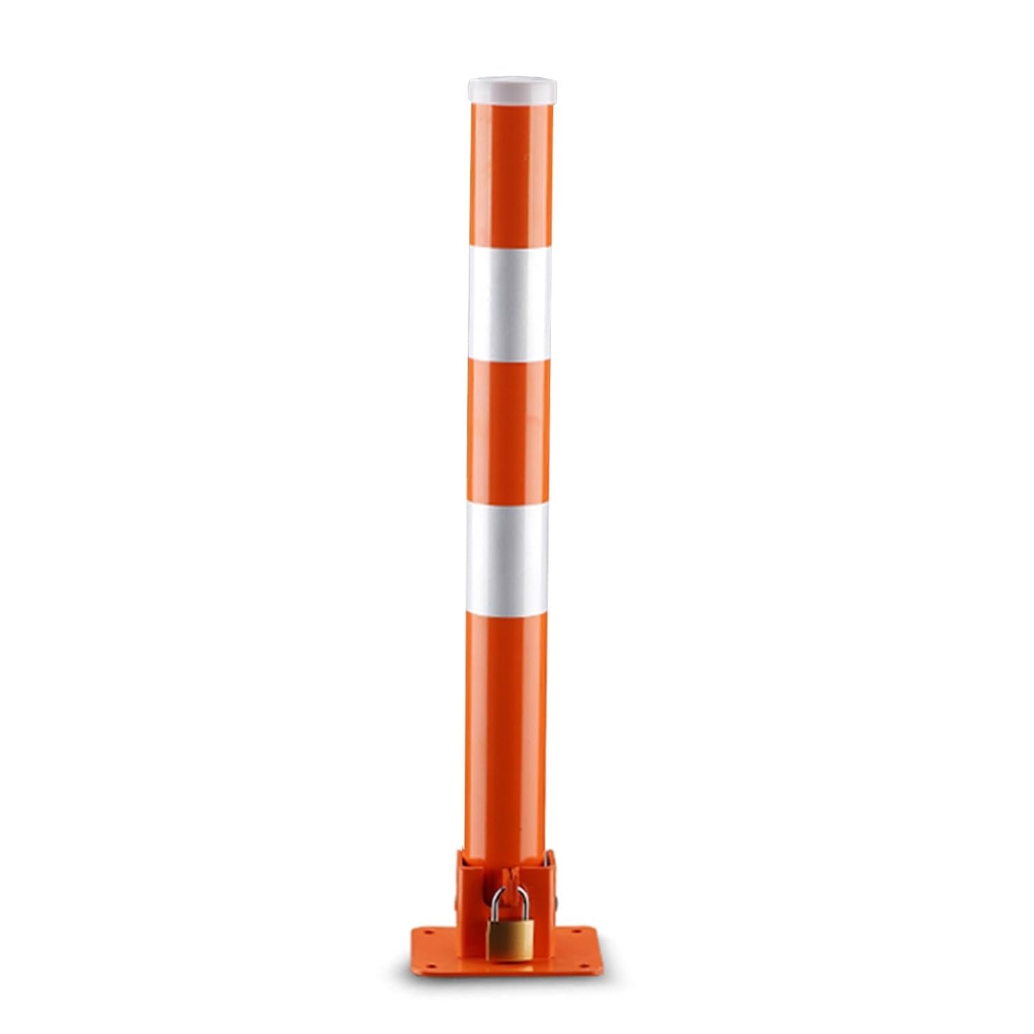 Aioneer Safety Bollard Post, Parking Post, Steel Security Post Barrier Traffic Pole, Safety Barrier Bollard For Driveways, Foldable Parking Bollard Pole Barrier -Red(1pcs)